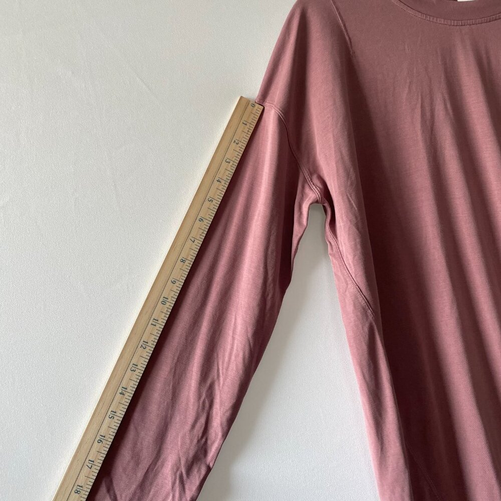 Lululemon Womens Dusty Rose Pink Side Ruched Minimalist Modern Cozy Top Size 8 - Picture 6 of 9